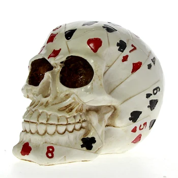 [MGT]Poker Obraz Tatoo Lobanje iger na Srečo Okostje Ace Kartice Halloween Grozo Dekoracijo Lobanje Hazarder Igralne Karte Figur Kip
