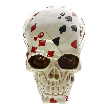 [MGT]Poker Obraz Tatoo Lobanje iger na Srečo Okostje Ace Kartice Halloween Grozo Dekoracijo Lobanje Hazarder Igralne Karte Figur Kip