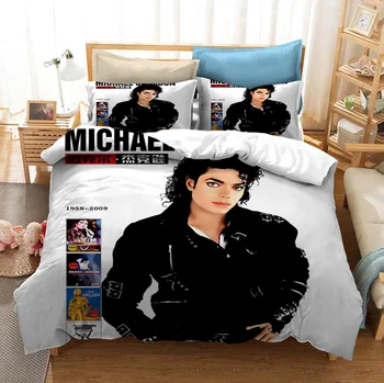 Michael Jackson 3D-Tiskana Posteljnina Nabor Rjuhe Prevleke Pillowcases Tolažnik Posteljnina Nabor Bedclothes Posteljno Perilo(NE stanja)