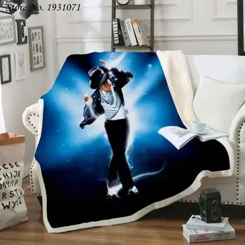 Michael Jackson 3D Tiskanih Flis Odeja za Postelje Debela Odeja Moda Bedspread Sherpa Vrgel Odejo Odrasli Otroci 03