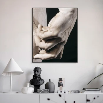 Michelangelo Kiparstvo Platna Slike Črno Bel David Strani Plakatov in Fotografij Wall Art Slike za Dnevni Sobi Doma Dekor