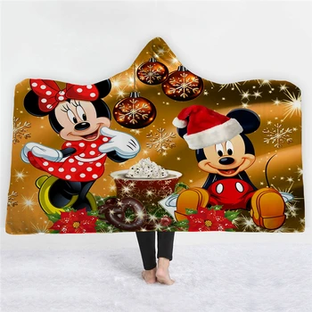 Mickey Mouse Božič Odejo Hooded Odejo Flanela Plišastih Odeja Kavč/posteljo/letalo Potovanje Posteljnina Božični Okraski za Dom