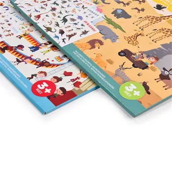 MiDeer Novih Nalepk za Večkratno uporabo Knjigo Igre, Pad Zbirka Otroci Izobraževalne Igrače za Otroke Puzzle Darilo Izmenljive ozadju prizore