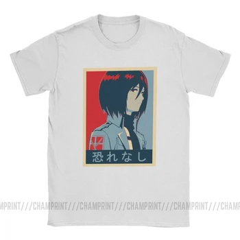 Mikasa Ackerman Strahu Japonski Hirgana Napad Na Titan Moški Majica S Kratkimi Rokavi Anime Shingeki Manga AoT Tees Kratek Rokav T-Shirt Bombaž