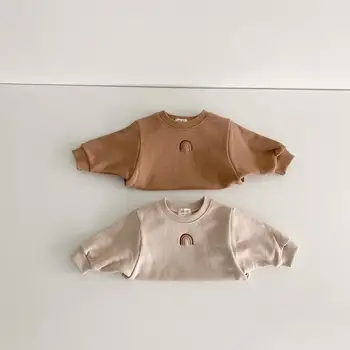 MILANCEL 2020 otroška oblačila mavrica vezenje baby bodysuit o vratu baby fantje enem kosu dolg rokav baby onesie