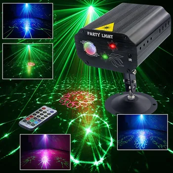 Mini RGB Luč Disco DJ LED Laser Fazi Projektor rdeča modra zelena Lučka USB Polnilne Poroko, Rojstni DJ Lučka