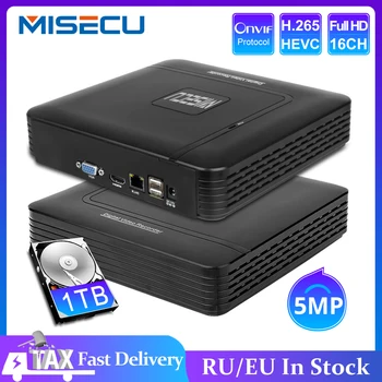 MISECU H. 265 Mini NVR Full HD pravi P2P 16CH/8CH 5MP 16CH 1080P Video Snemalnik Motion Detect ONVIF Za IP Kamero Varnostni Sistem