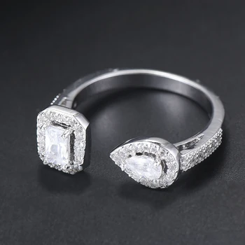 Missvikki 3 Barve Fahion Poročne Poročni Prstani Openning Nastavljiv Vrh Kakovosti z Jasno Avstrijski Crystal
