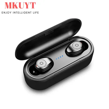 MKUYT F9 Mini 5D Brezžične Stereo Slušalke Bluetooth Slušalke IPX7 Nepremočljiva Šport Čepkov z 3500mA Moči Banke Polnilnik Polje