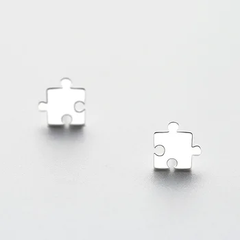 MloveAcc Geometrijske Puzzle Stud Uhani za Ženske, Darila Trendy Pravi 925 Sterling Srebrni Modni Nakit Dodatki Bijoux