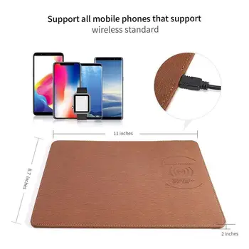 Mobilni Telefon Qi Brezžični Polnilnik za Polnjenje Mouse Pad Mat Za IPhone X /8 8Plus Za Samsung S8 Plus /S7 S6 Rob Opomba 8 Opomba 5