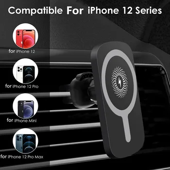 Mobilno Stojalo, Avto Polnilec za iPhone 12 Max Pro Mini Avtomatsko Vpenjanje 15W Hitro Magnetni Polnjenje Zraka Vent Gori Nosilec za Telefon