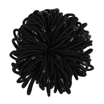 Moda 100 kozarcev Black Hairbands Ženske, Dekleta, Lase Elastično Kravato Pasu Čop Imetnik Vrv Obroč Kroglice Pokrivala