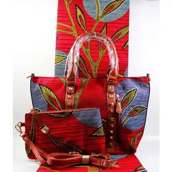 Moda afriške vosek vrečke nastavite s 6 metrov ankara afriške vosek tiskanje tkanine najnovejši vosek mehki bombaž tkanina za ženske