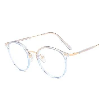 Moda Anti-modra Svetloba Okrogle Kovinske Očala Klasičnih Jasno, Optika Očal Okvir Računalnik Kratkovidnost Eye Glasses Ženske Nova