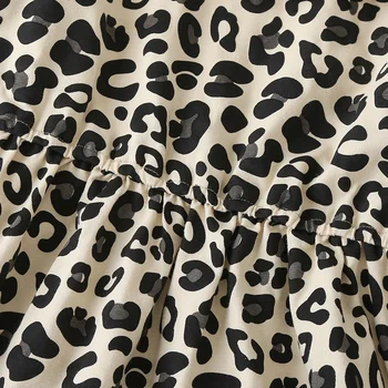 Moda Baby Dekleta, Otroci, Oblačila Dekle Leopard Obleko Vzorec Tiskanja Bombaž Dolg Rokav Obleke Padec Boutique Baby Girl Oblačenja