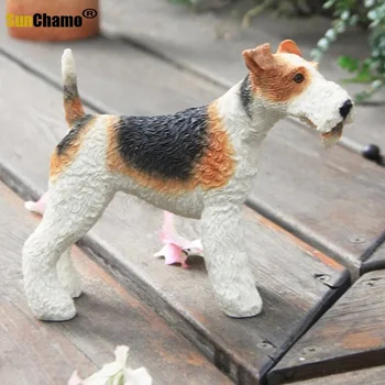 Moda Britanski Fox-lovski Terier Pes Simulacije Živali Model Vozila Obrt Prikaz Elementov, Zbirka Figurice Miniature