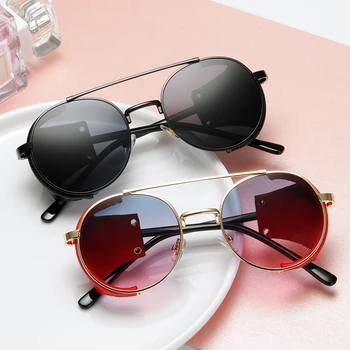 Moda Krog Steampunk sončna Očala blagovne Znamke Design Moški Ženske Punk sončna očala UV400 Luksuzni Sunglass Odtenki Oculos de sol