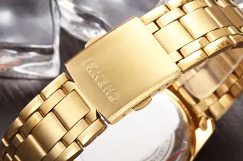Moda Kvarčne ročne ure moške, Ženske, Dame darilo 18k zlato blagovne znamke Diamond Kristalno iz Nerjavečega Jekla Watch relogio masculino mujer reloje