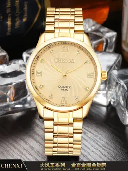Moda Kvarčne ročne ure moške, Ženske, Dame darilo 18k zlato blagovne znamke Diamond Kristalno iz Nerjavečega Jekla Watch relogio masculino mujer reloje