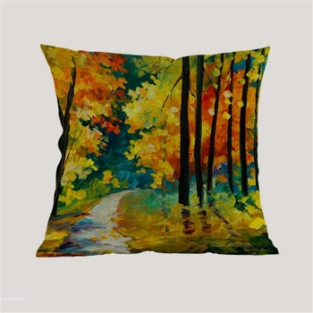 Moda preprost oljna slika, slog dekorativni perilo blazine kavč avto jeseni zlati javorja vrgel blazino 45x45 doma dekor