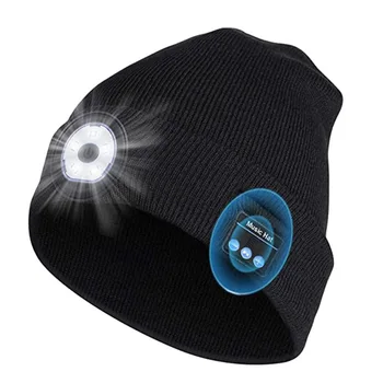 Moda Toplo Plesti, Zimska Kapa Bluetooth, LED Klobuk Brezžično Smart Skp Slušalke Slušalke, Zvočnik Music Pokrivalo za na Prostem pohodništvo smučanje