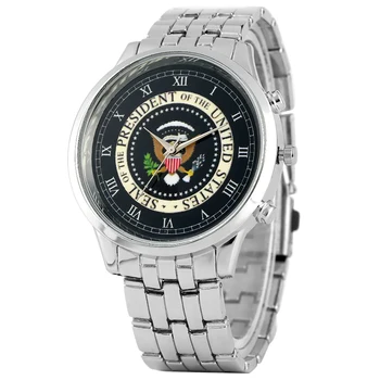Moda za moške Pečat Predsednik Združenih držav Vzorec Watch Premium Zlitine Band Watch Quartz Analogna ročno uro