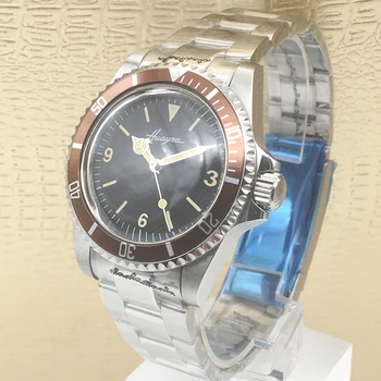 Moda za moške ure, automatic mehanski retro ure 40 mm black sterilne izbiranje oranžna aluminijasto ploščo svetlobna M03