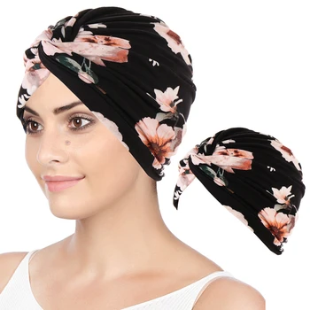 Moda za tiskanje muslimanskih turban kape za ženske islamske notranje hidžab bonnet Arabski ovijte glavo, šal femme musulman turbante hijabs