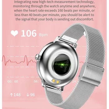 Moda za Ženske je Pametno Gledati Celoten Zaslon na Dotik Ženske Dekle Smartwatch Srčni utrip, Krvni Tlak Monitor Ure za Android IOS
