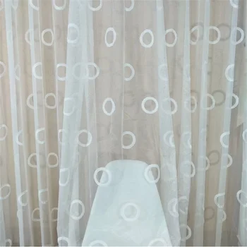 Moderne 3D Krog Vezenje Oknu Beli Zaslon Pregleden Til Zavese Končal Voile Za Dnevni Sobi, otroški Sobi Custom4