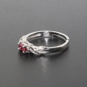 Modna srebrna, roza turmalin obroč pravi roza turmalin zaročni prstan trdna 925 srebro turmalin, nakit, darilo za rojstni dan