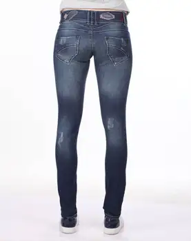 Modro Bela Ženske 'S Print Jeans Hlače