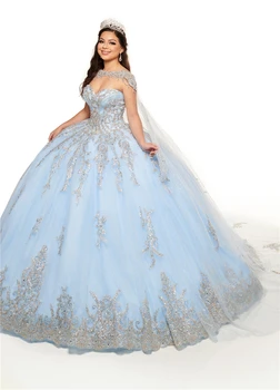 Modro nebo Žogo Obleke Quinceanera Obleke 2021 Princesa Sweet 16 Obleke Diplomi Halje vestidos de 15 anos 2020