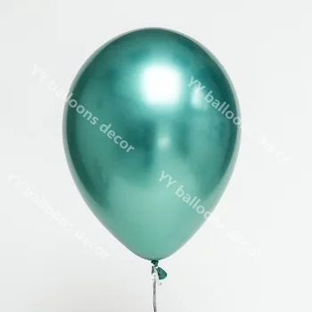 Modro-Zelena Zelena Iver Chrome Metal Black Latex Balon Garland Arch Primeru Stranka Folijo Weding Baby Tuš Rojstni Dan Otroci Dekor