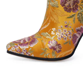 MORAZORA 2020 velika velikost 34-43 gleženj škornji za ženske konicami prstov jeseni, pozimi škornji vrh kakovosti svile visokih petah maturantski čevlji ženske