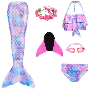 Morska deklica Repi Lahko dodate Monofin Fin Kostume Otroke, Plavanje, Dekleta, Otroci Kopalke Ariel Swimmable morska deklica Rep za Plavanje