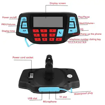 Motorno kolo Nepremočljiva MP3 Zvočniki Motornih Krmilo Audio Sistem, USB TF bluetooth, FM Radio, Vgrajen Mikrofon Avto Dodatki