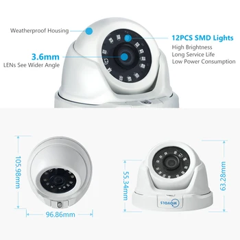 MOVOLS 1080P 8CH H. 265 AI DVR Video Nadzor Sistema Domov Zunanji Night vision Varnostne Kamere Nepremočljiva CCTV kamer