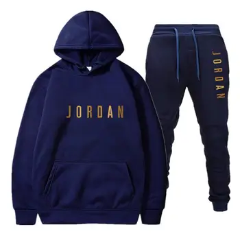 Moške Jordan 23 Pismo Obleko Znamke Šport Šport bo Ustrezala Moški Športni pulover s kapuco + Hlače Obleko Priložnostne Šport Moški pulover s kapuco