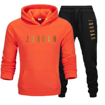 Moške Jordan 23 Pismo Obleko Znamke Šport Šport bo Ustrezala Moški Športni pulover s kapuco + Hlače Obleko Priložnostne Šport Moški pulover s kapuco