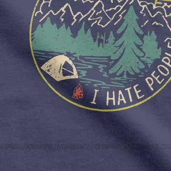 Moške Sovražim Ljudi, Kampiranje, Pohodništvo T-Majice Kampiranje Slogan T Shirt Humor Avtizem Samotno Priložnostne Crewneck Vrhovi Bombaž Tees