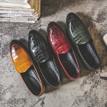 Moški Loafers Split Usnje Ročno Urad Formalno Stranko Poroko Načrtovanje Čevlji Vintage Retro Po Meri Priložnostne Čevlji