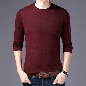 Moški Proti-vrat dolgo sleeved puloverji moška oblačila 2020 nove jesensko zimske slim dno majica 2716