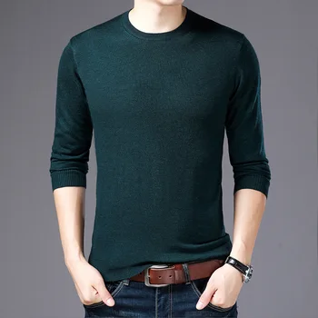 Moški Proti-vrat dolgo sleeved puloverji moška oblačila 2020 nove jesensko zimske slim dno majica 2716