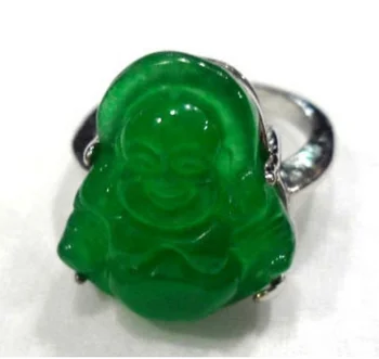 Moški/ženske fancy si zeleno jades Buda je blagoslovil srečna ring #7,8,9