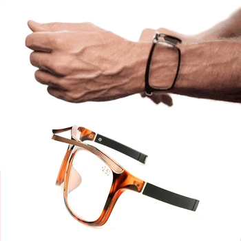 Moški Ženske Magnetni Zložljiva Obravnavi Očala Moški Ženske Prenosni Presbyopia Povečevalno Full Frame Zapestje, montirani Črno Rjava 1.5 2.5