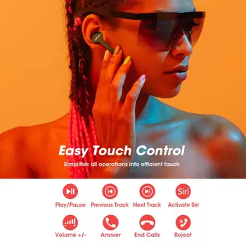 Mpow M9 TWS Slušalke Bluetooth 5.0 Brezžične Slušalke Touch Kontrole IPX7 Nepremočljiva 30H Dolžina Z Polnjenjem Primeru Za Telefon