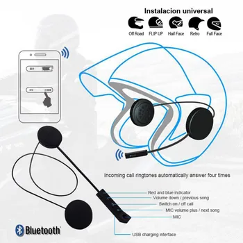 Multi-funkcijo Bluetooth 4.1 EDR Anti-motnje Slušalke Za motorno kolo, Hands-free Čelade Stereo Slušalke Bluetooth Čelade