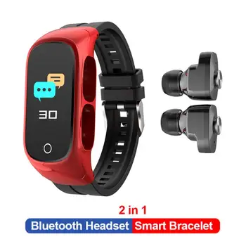 N8 Pametno Gledati 2 In1 Večnamensko Brezžični TWS Bluetooth Slušalke Zapestnica Fitnes Tracker Manšeta Slušalke Za Moške, Ženske